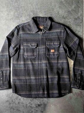 Sullen Art Collective Men's Black Striped Shirt Jacket NWT